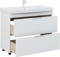 Тумба с раковиной Aquanet Ирис new 100 напольная, 2 ящика