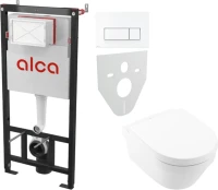 Комплект Унитаз подвесной Villeroy & Boch Architectura + Инсталляция AlcaPlast AM101/1120-4:1 RU M570-0001 кнопка смыва белая