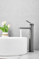 Смеситель для раковины BELZ B813 B11813-3 оружейная сталь