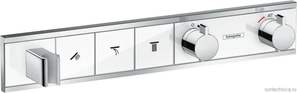 Термостатический смеситель встраиваемый Hansgrohe RainSelect 15356400 С ВНУТРЕННЕЙ ЧАСТЬЮ, матовый белый, хром