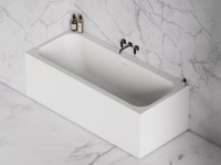 Ванна из искусственного камня Salini Orlanda Kit 180x80 см, встраиваемая, матовая белая, на ножках, со сливом-переливом