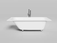 Ванна из искусственного камня Salini Orlanda Kit 180x80 см, встраиваемая, матовая белая, на ножках, со сливом-переливом