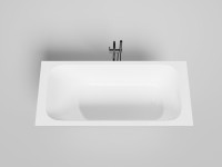 Ванна из искусственного камня Salini Orlanda Kit 180x80 см, встраиваемая, матовая белая, на ножках, со сливом-переливом