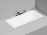 Ванна из искусственного камня Salini Orlanda Kit 180x80 см, встраиваемая, матовая белая, на ножках, со сливом-переливом