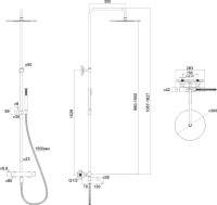 Душевая стойка WHITECROSS Y Y1234GM оружейная сталь