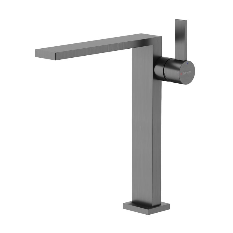 Смеситель для раковины высокий Sancos Linn, вороненая сталь, SC9020GG