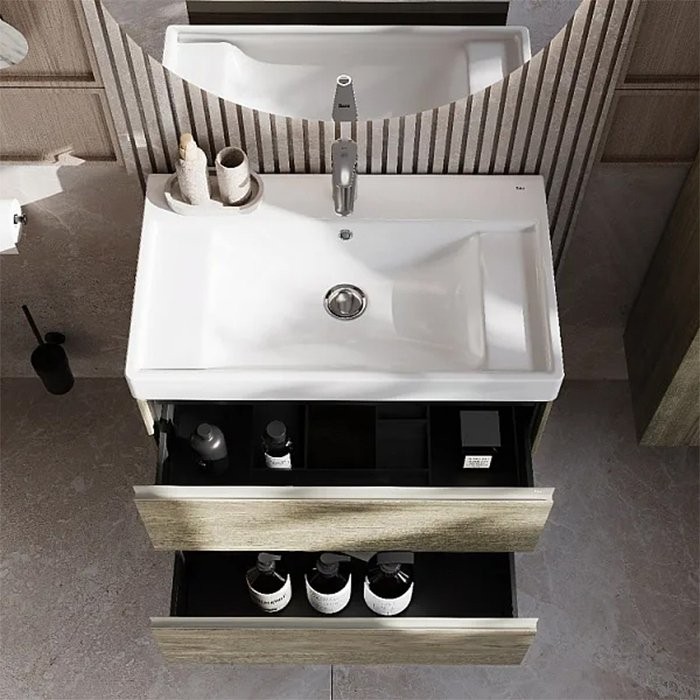 Тумба с раковиной Roca Ona 80 вяз темный