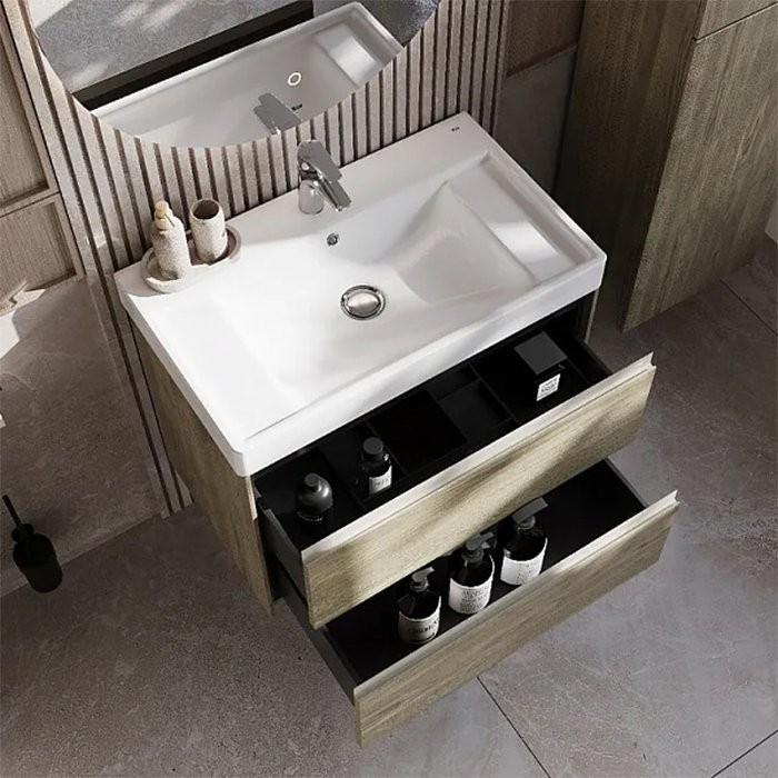 Тумба с раковиной Roca Ona 80 вяз темный