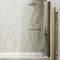 Шторка на ванну Maybahglass MGV-793-2 80x140, профиль бронза, стекло сатин