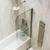 Шторка на ванну Maybahglass MGV-793-2 80x140, профиль бронза, стекло сатин