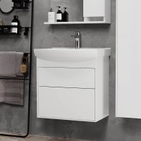 Тумба с раковиной Belux Клермонт Н 60-02 напольная, 2 ящика, белая