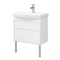 Тумба с раковиной Belux Клермонт Н 60-02 напольная, 2 ящика, белая