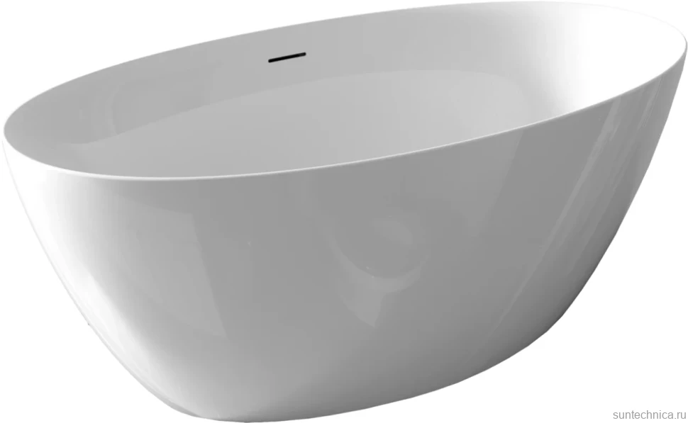 Акриловая ванна Riho Beta B093001005 170x80 см, отдельностоящая, белая, овальная, на ножках, со сливом-переливом