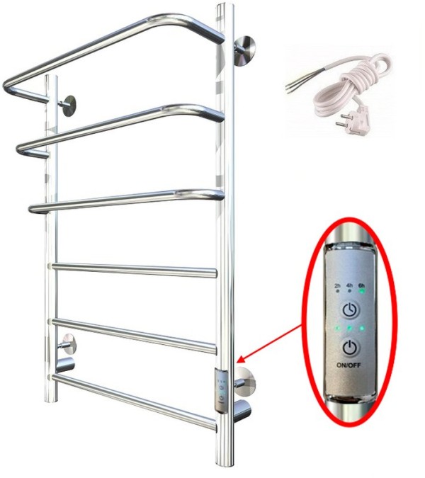 Полотенцесушитель электрический Тругор Пэк 19 80х50 с выключателем, хром