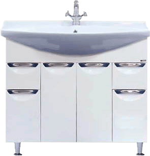 Тумба с раковиной Misty Орхидея 105 белая эмаль