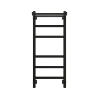 Полотенцесушитель электрический Grota Tela 430х1000 RAL9005 EL 100x45 см, подключение справа, слева, скрытое подключение справа, матовый черный, лесенка, из стали, с полкой