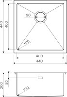 Мойка кухонная Omoikiri Taki 44-U/IF-LG светлое золото
