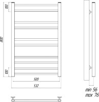 Полотенцесушитель электрический Lemark Ursus П10 50x80, черный