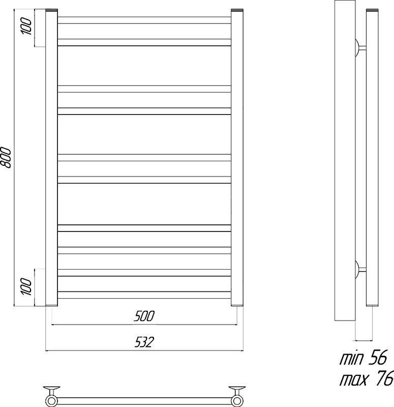 Полотенцесушитель электрический Lemark Ursus П10 50x80, черный