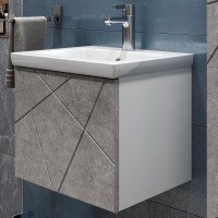 Тумба с раковиной Vigo Geometry 50 подвесная, бетон, раковина Como 50