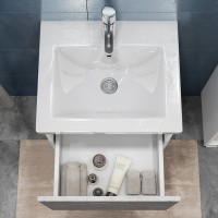 Тумба с раковиной Vigo Geometry 50 подвесная, бетон, раковина Como 50