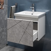 Тумба с раковиной Vigo Geometry 50 подвесная, бетон, раковина Como 50