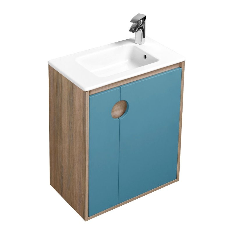 Тумба с раковиной AQUATON Анси 60 подвесная, морская волна