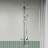 Комплект для ванной IDDIS Aiger Душевая стойка IDDIS Aiger AIGBC3Fi06 + Смеситель для раковины AIGBC00i01, хром матовый