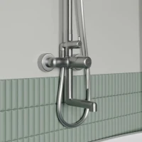 Комплект для ванной IDDIS Aiger Душевая стойка IDDIS Aiger AIGBC3Fi06 + Смеситель для раковины AIGBC00i01, хром матовый