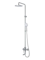 Комплект для ванной IDDIS Aiger Душевая стойка IDDIS Aiger AIGBC3Fi06 + Смеситель для раковины AIGBC00i01, хром матовый