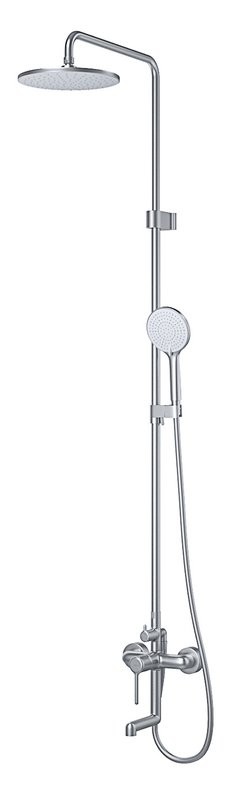 Комплект для ванной IDDIS Aiger Душевая стойка IDDIS Aiger AIGBC3Fi06 + Смеситель для раковины AIGBC00i01, хром матовый