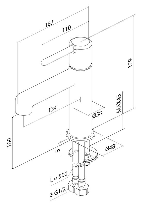 Комплект для ванной IDDIS Aiger Душевая стойка IDDIS Aiger AIGBC3Fi06 + Смеситель для раковины AIGBC00i01, хром матовый