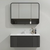 Тумба с раковиной Black&White Universe 100 подвесная, P02 sparkle grey