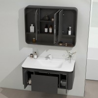 Тумба с раковиной Black&White Universe 100 подвесная, P02 sparkle grey