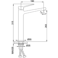 Смеситель для раковины Frap H62 F1062-2 черный Смеситель для раковины Frap H62 F1062-2 черный