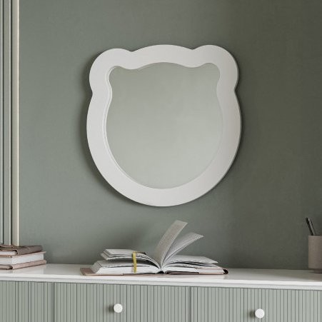 Зеркало AQUATON Каспер Мишка фигурное, белое матовое