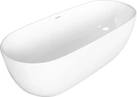 Акриловая ванна Grossman Classic GR-2502 160x80 см, отдельностоящая, белая, овальная, с каркасом, со сливом-переливом