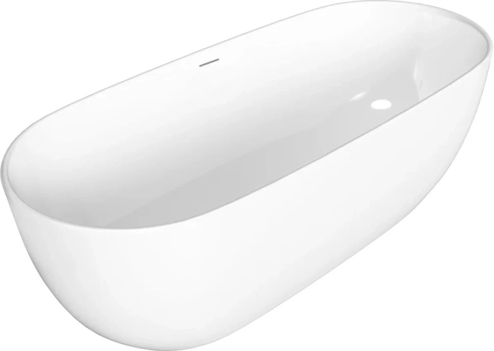 Акриловая ванна Grossman Classic GR-2502 160x80 см, отдельностоящая, белая, овальная, с каркасом, со сливом-переливом