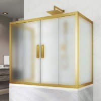 Шторка на ванну Kubele DE019 P4U-MAT-BR, 170х75 см, профиль бронза