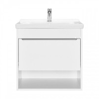 Тумба с раковиной AQUATON Хоуп 60 подвесная, 1 ящик, матовая белая