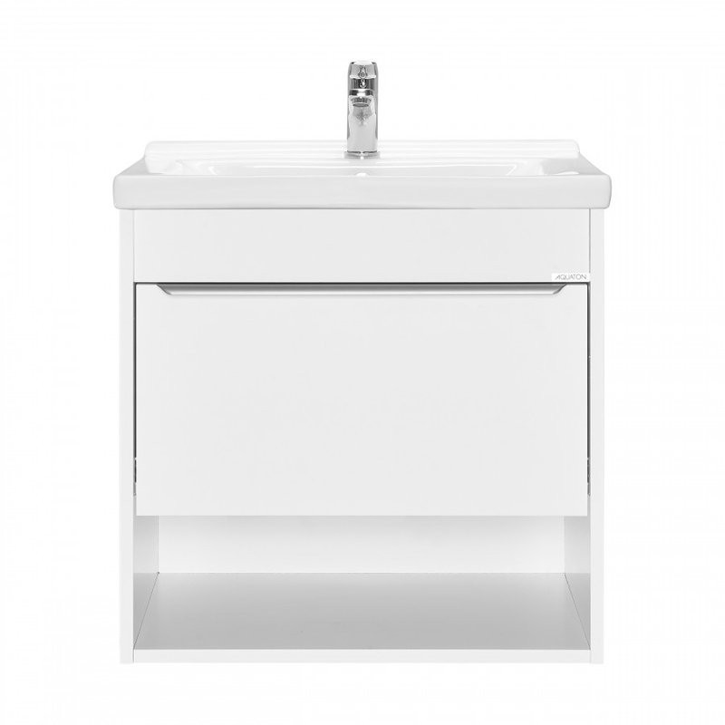Тумба с раковиной AQUATON Хоуп 60 подвесная, 1 ящик, матовая белая