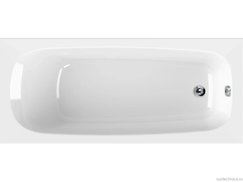 Акриловая ванна Cezares Eco 160x70 см, пристенная, белая, с каркасом