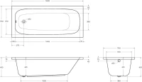 Акриловая ванна Cezares Eco 160x70 см, пристенная, белая, с каркасом