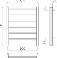 Полотенцесушитель электрический Terminus Аврора П6 500*650
