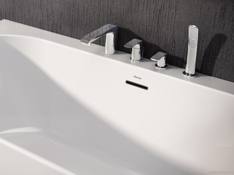 Смеситель на борт ванны Ravak Flat FL 026.00 С ВНУТРЕННЕЙ ЧАСТЬЮ, хром