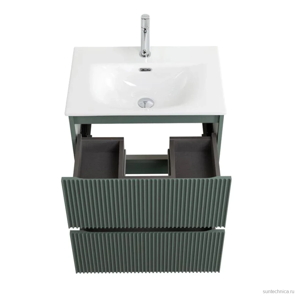 Тумба с раковиной BelBagno Uno-mini 60 подвесная, 2 ящика, матовая еловая