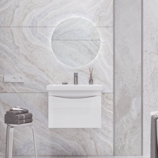 Мебель для ванной комнаты Velvex Vizo 60 подвесная, глянцевая белая