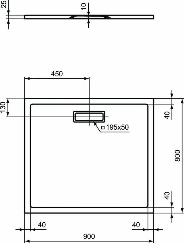Поддон для душа Ideal Standard Ultra Flat New 90x80 прямоугольный с сифоном