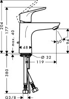 Смеситель для раковины Hansgrohe Focus E2 31517000