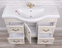 Мебель для ванной комнаты ValenHouse Эллина 120 слоновая кость, 4 ящика, 1 дверца, ручки бронза